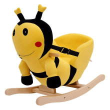 Houten bijen hobbelpaard voor kinderen 60x33x45cm
