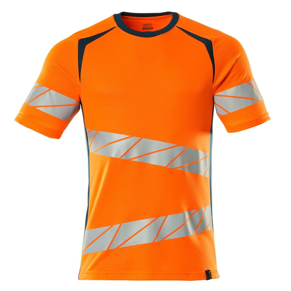 (5Xl, Hi Vis Orange/Petrol) Mascot Mens Accelerate Safe Hi-Vis T-Shirt 5063852794249
