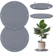 2Pcs 30cm Indoor Plant Tray, Quick Drying Diatomaceous Earth Plant Tray, Potted Tray with Stainless Steel Base