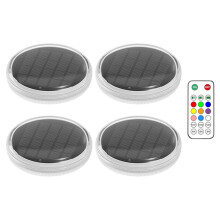 Lot de 4 Lampes Flottantes Solaires Rechargeables pour Piscine, avec Télécommande, 7 Modes D'Éclairage et Minuterie
