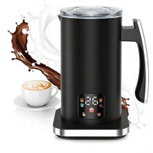 Automatic Milk Frother 6-in-1, Electric Milk Frother and Steamer 420ml, for Latte,Cold Foam Maker, Yogurt Maker Eu Plug