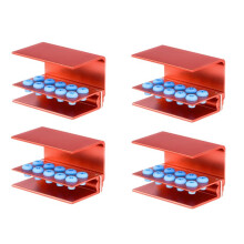4Pc/Set 10 Holes Burs Holder Block Case for CA/RA&FG Autoclavable Burs Holder with Silicon Cover Red