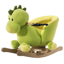 Houten dinosaurus hobbelpaard voor kinderen, 60x33x45cm, groen