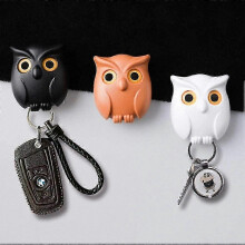 (6pcs) Owl Key Holder Wall Mount Magnetic Automatic Eye Open Close Creative Keychain