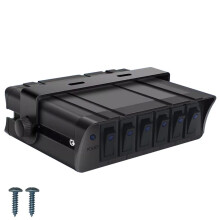 Controller Panel with LED Light Indicator 40A 12V Car Fuse Box Rocker 6 Gang Buttons for Boat Truck RV