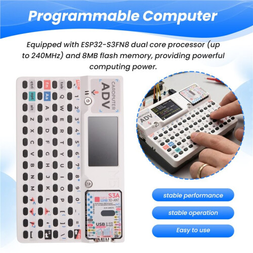Cardputer Adv Version ESP32 Portable Computer M5StampS3A Development Kit 1.14 Inch Screen 56 Key Keyboard Card 1