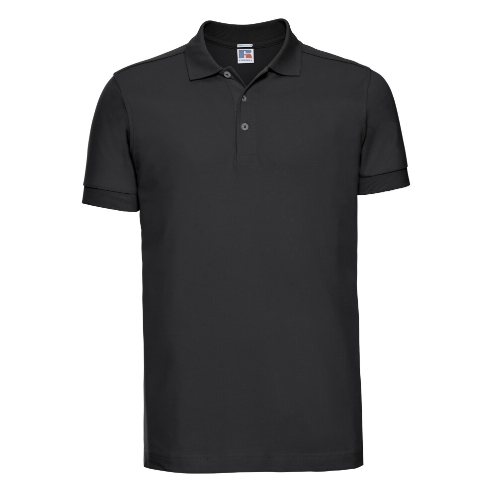 Russell (3Xl, ) Mens Stretch Short Sleeve Polo Shirt Black
