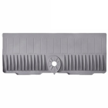 Fast Self-Draining Silicone Faucet Draining Pad 24 Inch Non-Slip Water Draining Mat Easy Clean Foldable Grey