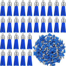 100Pcs Keychain Tassels Faux Suede Leather Tassel Pendants Keychain Decoration for DIY Crafts Making Supplies ()