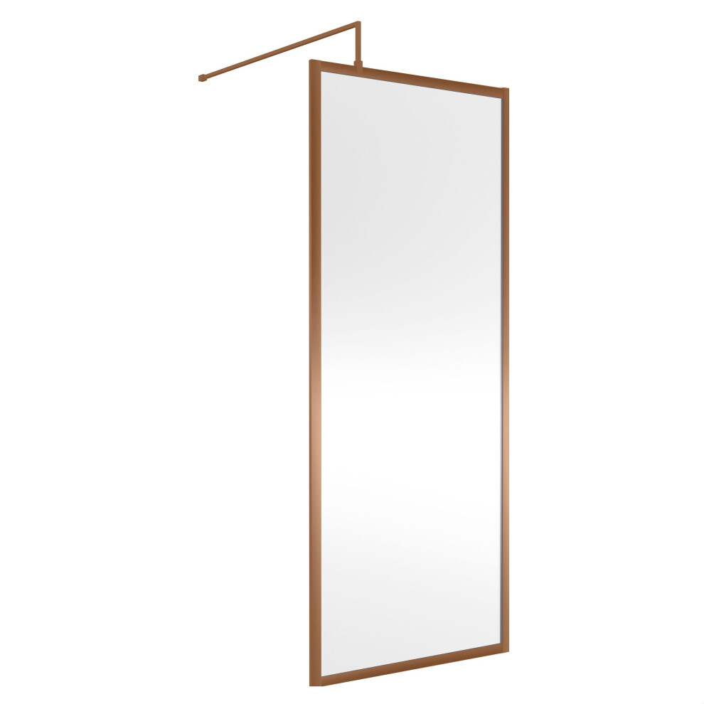 Balterley Framed Wetroom Screen, 800Mm, Brushed Bronze