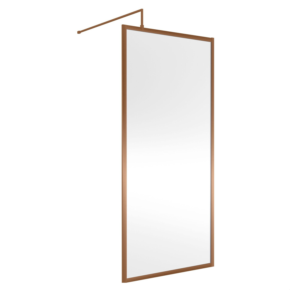 Balterley Framed Wetroom Screen, 900Mm, Brushed Bronze