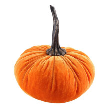 DużE Aksamitne Dynie do Dekoracji, RęCznie Robione Sztuczne Dynie do ZbioróW, Jesień Halloween ŚWięTo DzięKczynienia Home Decor (PomarańCzowy)