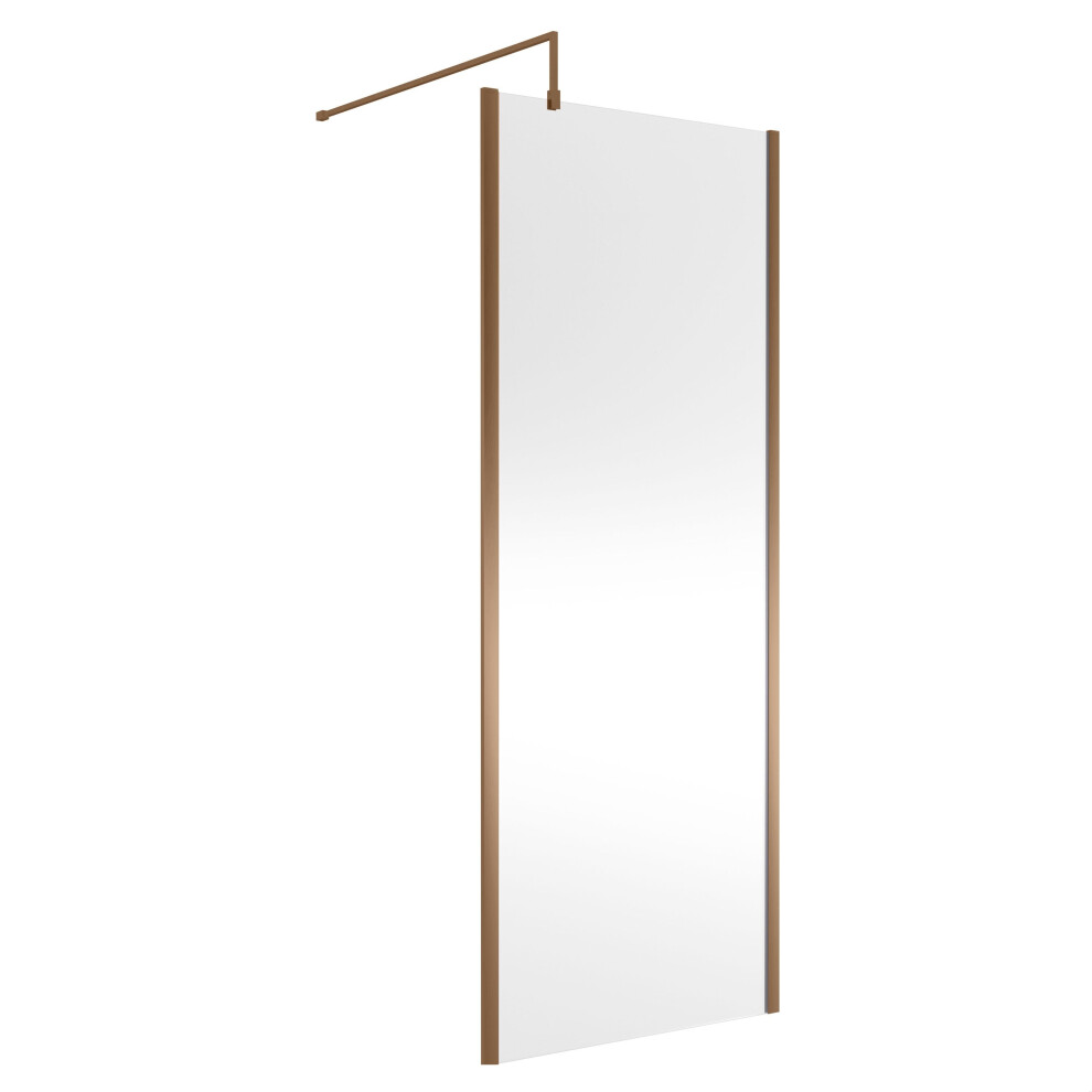Balterley Framed Wetroom Screen, 800Mm, Brushed Bronze