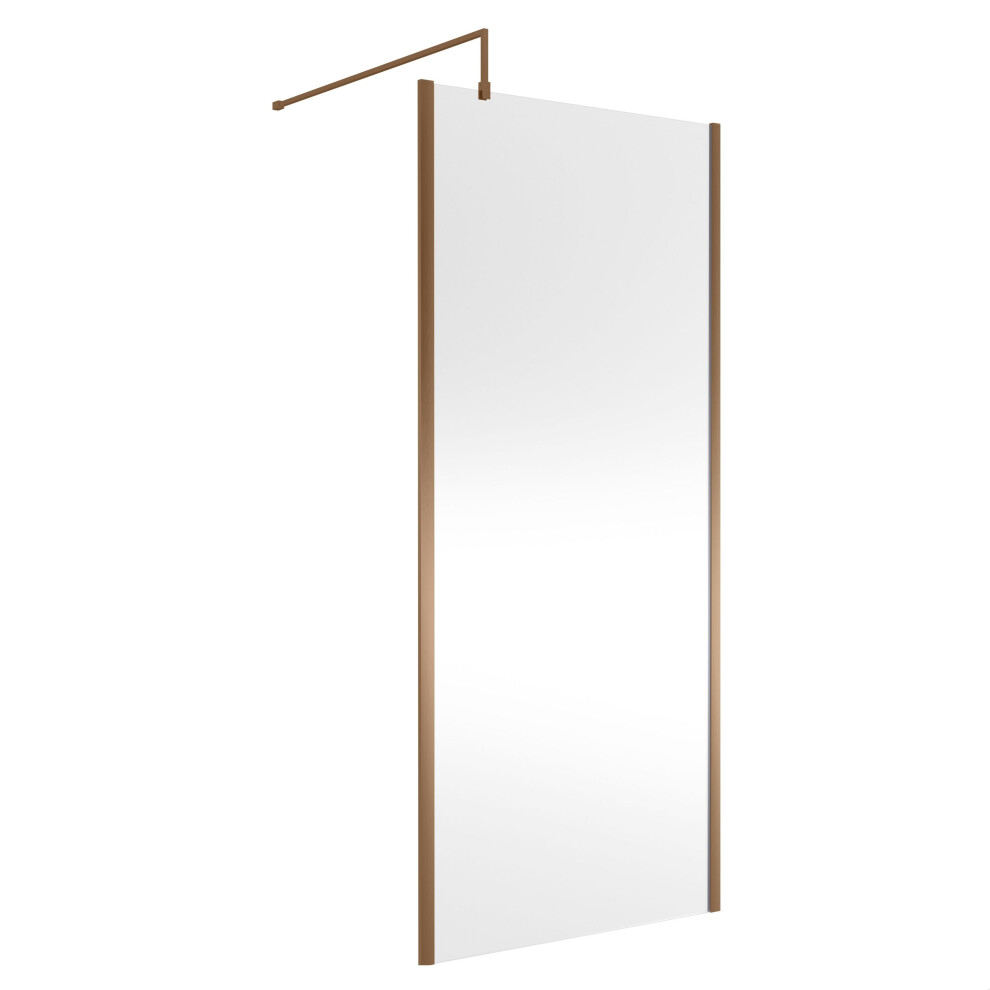 Balterley Framed Wetroom Screen, 900Mm, Brushed Bronze