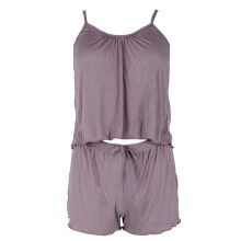 Not Tired Women's Plus Size Ribbed Cami and Shorts Pyjama Set