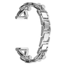 (Silver) Zinc Alloy Watch Band Compatible For Garmin vivoactive 5 / GarminActive 5 Twisted Metal Watch Strap Replacement