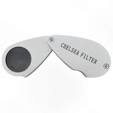 35X Foldable Magnifier with Dual Lens and Jadelite Filter for Jewelry and Watch Inspection