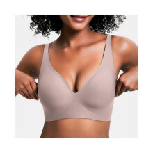 (XXXL)VRCOMFY Jelly Wireless Womens Comfortable Wireless Bras Push Up Bralettes Seamless Tshirts Bras Deep V Everyday Bras