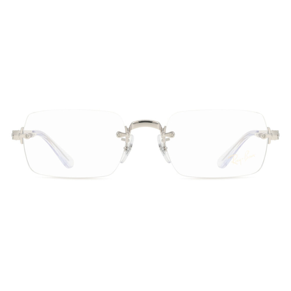 Ray - Ban Unisex Transparent Ray - Ban Rx3928v 2501 Optical Frames Metal Silver Squared Normal - Image 3