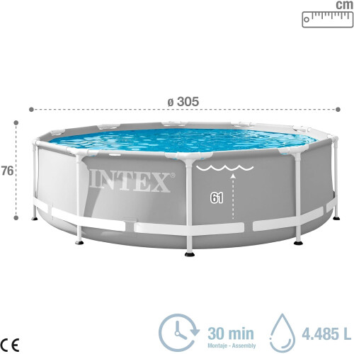 Intex Intex 10Ft X 30In Prism Frame Pool Black 26700NP 2