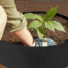 (Black 100 gallon) 10/30/40/50/100 Gallons Plant Growing Kits Fabric Garden Raised Bed Round Container Bags Fabric Planter Pot For Plants Nursery Pot