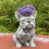 (D) Resin Bulldog Planter - for Desk - with Cute 1