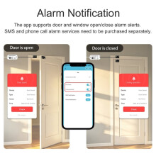 Controle Remoto Inteligente para Porta de Garagem com Fio de 5 M, Sensor de Porta Inteligente Tuya, Controle Por Aplicativo e Versão Wi-Fi.