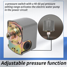 Pessure  for Well Pump, 40-60Psi Water Pressure  Adjustable Differential, 1/4 Inch Female NPT Water Pressure