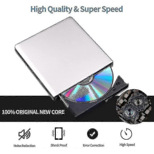 External Blu Ray Dvd Drive 3d, Usb 3.0 And Type-c Blu Ray Cd Dvd Reader Slim Optical Portable Blu-ra