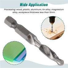 M6 X 1,0 mm Schnellarbeitsstahl 4341, Titanbeschichteter Verbundgewindebohrer und -Gewindebohrer, Integriertes Maschinengewindebohrer-Öffnungs- und