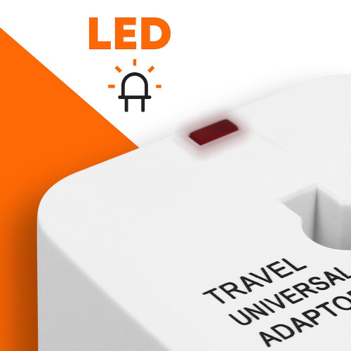 Universele stekkeradapter EU/VS/VK/AUS LED-indicator Max Excell wit 1