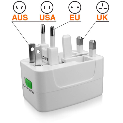 Universele stekkeradapter EU/VS/VK/AUS LED-indicator Max Excell wit 2