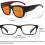 Computerbrille mit Blaulichtfilter, große Passform für Überbrillen, Schwarz, Rot, Extra Amber Gläser 4