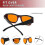 Computerbrille mit Blaulichtfilter, große Passform für Überbrillen, Schwarz, Rot, Extra Amber Gläser 5