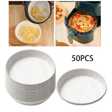2xParchment Paper for Baking Heat Resistant Disposable for Cooking Air Fryer white