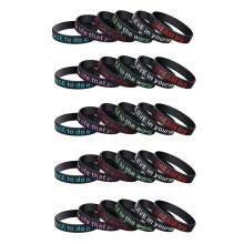 Conjunto de Pulseiras Motivacionais de 30 PeçAs Pulseiras Motivacionais de Silicone para Homens e Mulheres Preto