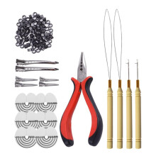 Perücken-Haarverlängerungswerkzeug, Zange, Häkel-Silikonschnalle, Haarverlängerungszange, Ring-Werkzeug-Set, Haarverlängerungswerkzeug