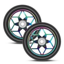 Roues de trottinette freestyle 110 mm en PU avec roulements (noires)