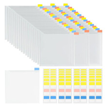 60Piece 6x6-Inch Paper Storage,Clear Plastic Sleeves with 120 Sticky Index Tabs for Organizing Scrapbook Paper,Cardstock