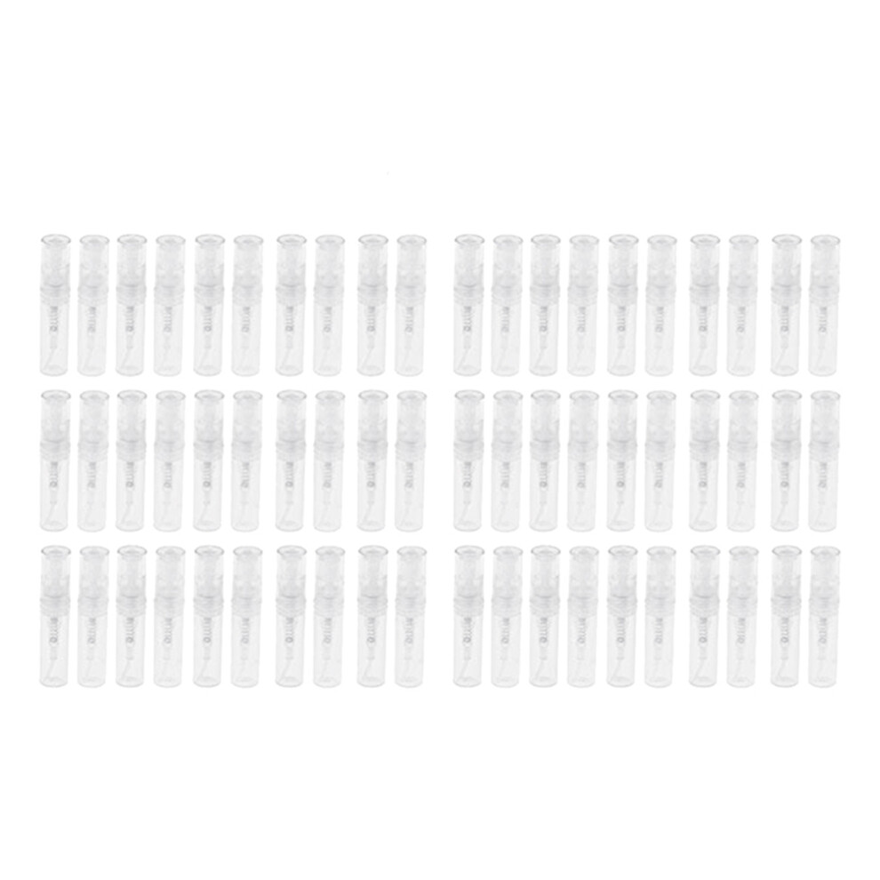 60Pcs Clear 2Ml Atomizer Plastic Bottle Spray Disposable Perfume Empty Sample Bottle for Travel Party
