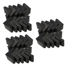 30 Pcs En Forme de L 0,94 pouce X 0,94 pouce Covers Corniere Otomanos Noir Rubber
