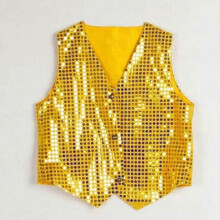 (XL, Pink) Unisex Kids Sequin Vest Costume for Party New Arrival