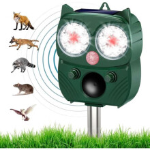 Répulsion respectueuse des animaux pour l'extérieur, répulsif solaire pour animaux avec ondes ultrasoniques, lumière clignotante et détecteur de