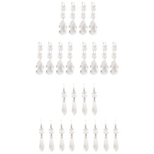 48 Pcs Chandelier Crystal Prisms Pendants Set 38 mm Clear Teardrop Icicle Chandelier Crystals Parts Replacement Crystals