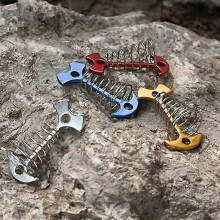 10Pcs Adjustable Plank Floor Spring Anchor Tent Pegs Buckle Outdoor Awning Deck Fixed Nails Camping Tent Hooks-Yvan