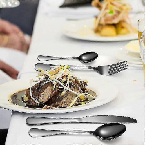 24pcs Stainless Steel Cutlery Set Dinnerware Forks Spoons Home Kitchen Tableware