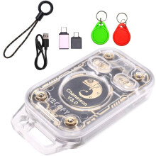 Chameleon V3.0 Lecteur de Puces RFID, Copieur D'Étiquettes IC, Lecteur/Graveur NFC, Émulateur de Cartes à Puce + 1 Porte-Clés UID/CUID