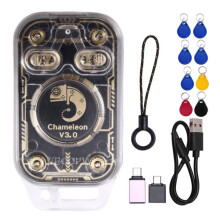Chameleon V3.0 Lecteur de Puces RFID, Copieur D'Étiquettes IC, Lecteur/Graveur NFC, Émulateur de Cartes à Puce + Porte-Clés 4XUID/CUID