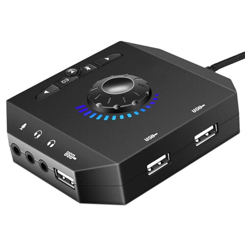 USB External Sound Card HUB Computer Audio Adapter for Laptops Desktops with 3.5mm Interface USB Interface