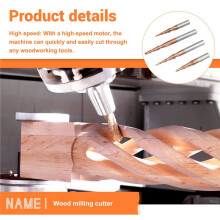 4PCS Carbide Spiral Tapered Nose End Mill 6mm Shank Router Bit Woodworking CNC Carving Bits Wood Milling Cutter